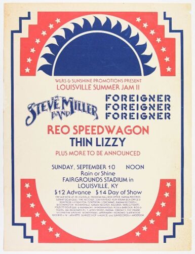 1978 Steve Miller Band REO Speedwagon Louisville Fairgrounds Stadium Poster Extra Fine 65