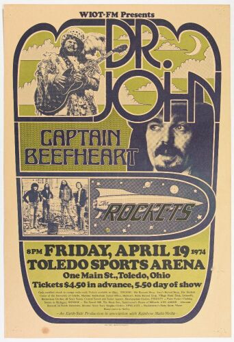 1974 Dr. John Captain Beefheart Toledo Sports Arena Extra Fine 65