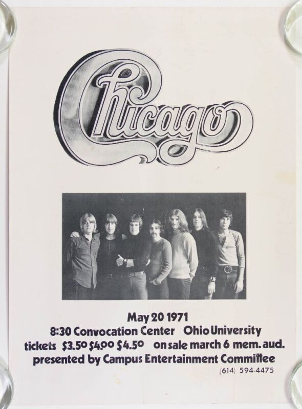 1971 Chicago Ohio University Convocation Center Poster Extra Fine 65