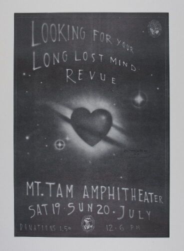 1975 Stanley Mouse Looking For Your Long Lost Mind Revue Mt. Tam Amphitheater Signed Mouse Poster Near Mint 89