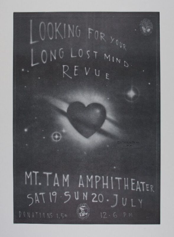 1975 Stanley Mouse Looking For Your Long Lost Mind Revue Mt. Tam Amphitheater Signed Mouse Poster Near Mint 89