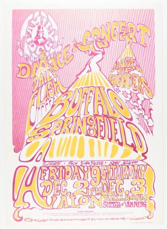 1966 FD-37 Buffalo Springfield Daily Flash Avalon Ballroom Poster Near Mint 85