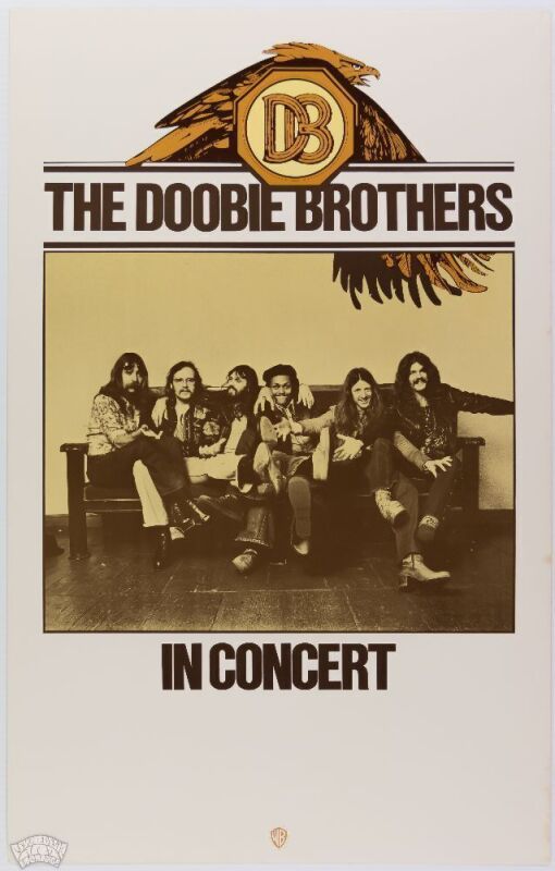 1975 The Doobie Brothers Tour Blank Poster Near Mint 89