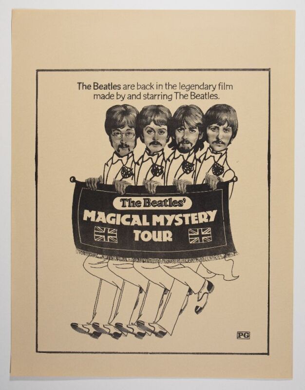 1967 The Beatles Magical Mystery Tour Film Poster Near Mint 89