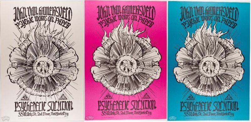 Collection of 3 John Van Hamersveld 1986 Psychedelic Solution NYC Exhibition Posters Mint 91