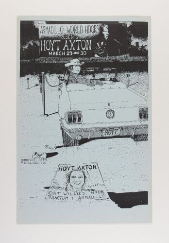 1974 Hoyt Axton Armadillo World Headquarters Austin Poster Excellent 77