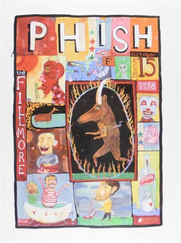 1998 Phish The Fillmore San Francisco Poster Near Mint 87