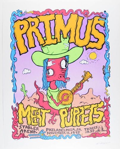 1995 Primus Meat Puppets Stabler Arena Bethlehem LE Signed Fremont Poster Near Mint 87