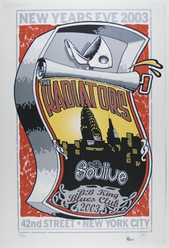 2003 Jeff Wood Ralph Walters The Radiators Soulive BB King's Blues Club New York LE Signed Wood & Walters Poster Near Mint 81