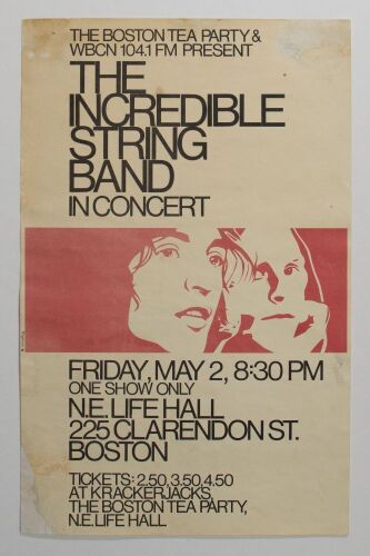 1969 The Incredible String Band New England Life Hall Boston Poster Fine 59 RESTORED