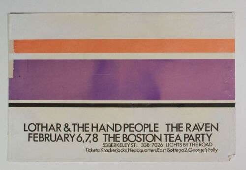 1969 Lothar & the Hand People The Raven The Boston Tea Party Poster Extra Fine 61 RESTORED