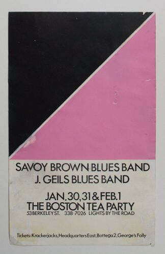 1969 Savoy Brown The J. Geils Blues Band The Boston Tea Party Poster Extra Fine 61 RESTORED