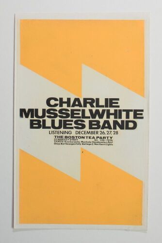 1968 Charlie Musselwhite Blues Band The Boston Tea Party Poster Excellent 79 Linen Backed