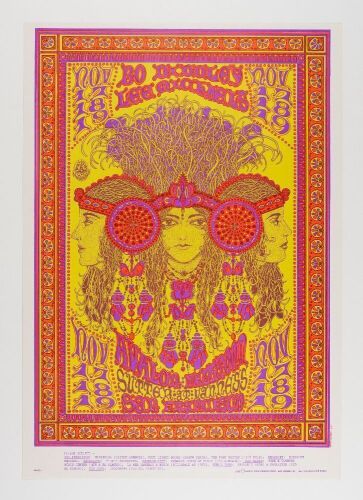 1967 FD-92 Bo Diddley Lee Michaels Avalon Ballroom RP2 Poster Mint 95