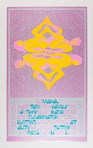 1968 FD-121 Taj Mahal Creedence Clearwater Revival Avalon Ballroom Poster Near Mint 87