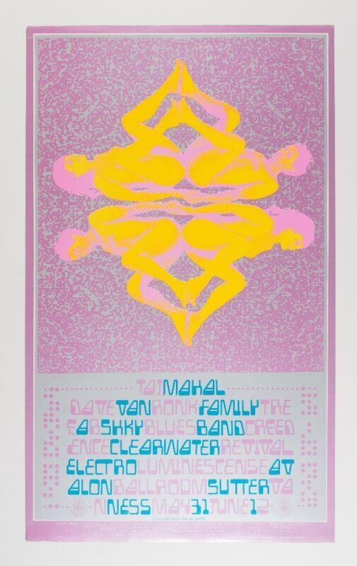 1968 FD-121 Taj Mahal Creedence Clearwater Revival Avalon Ballroom Poster Near Mint 87