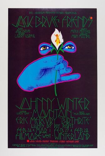 1970 BG-220 Johnny Winter Jack Bruce Fillmore West Poster Mint 91