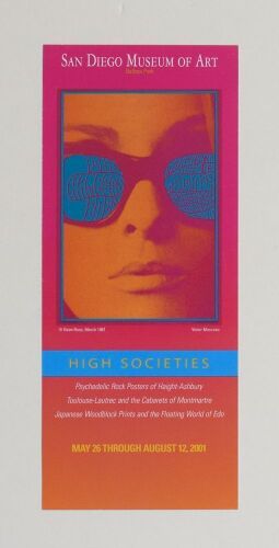 2001 High Societies Exhibit of Concert Posters The San Diego Museum of Art Handbill Near Mint 89