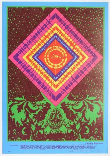 1967 FD-55 Big Brother Janis Joplin Blue Cheer Avalon Ballroom RP2 Poster Near Mint 83