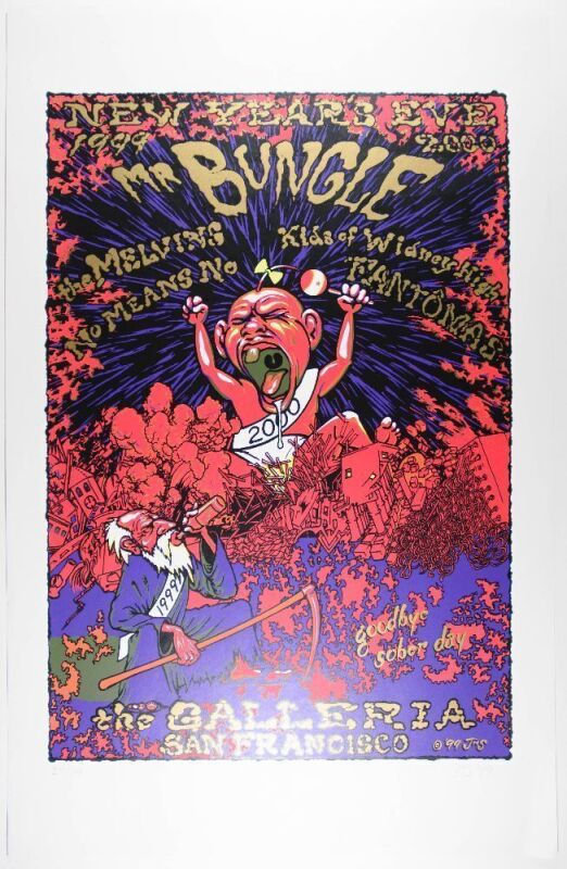 1999 John Seabury Mr. Bungle The Melvins NYE The Galleria San Francisco LE Signed Seabury Poster Near Mint 83