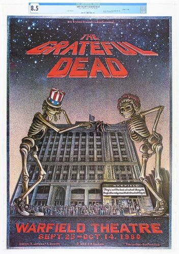 1980 AOR-4.45 Grateful Dead The Warfield Theater Poster CGC 8.5