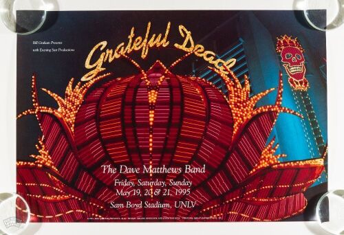 1995 BGP-116 Grateful Dead Dave Matthews Band Sam Boyd Stadium Las Vegas Poster Mint 95