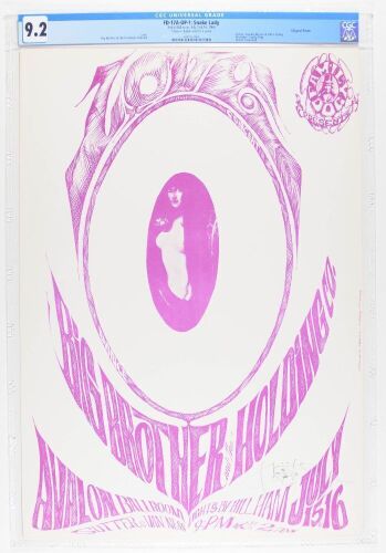 1966 FD-17A Love Big Brother Avalon Ballroom Signed Mouse Poster CGC 9.2