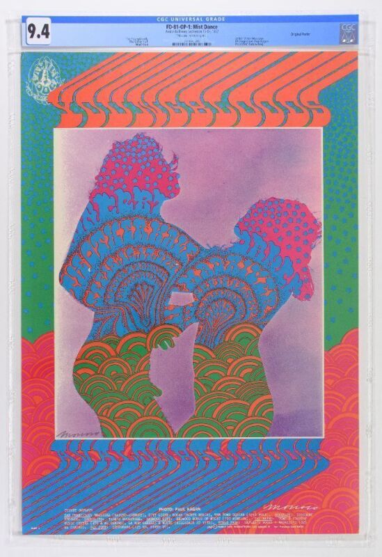 1967 FD-81 The Youngbloods The Other Half Avalon Ballroom Signed Moscoso Poster CGC 9.4