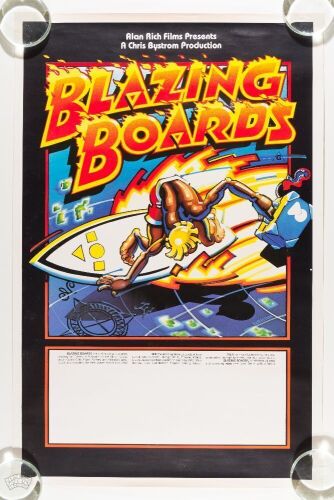 1985 Rick Griffin Blazing Boards Film Release Poster Excellent 79