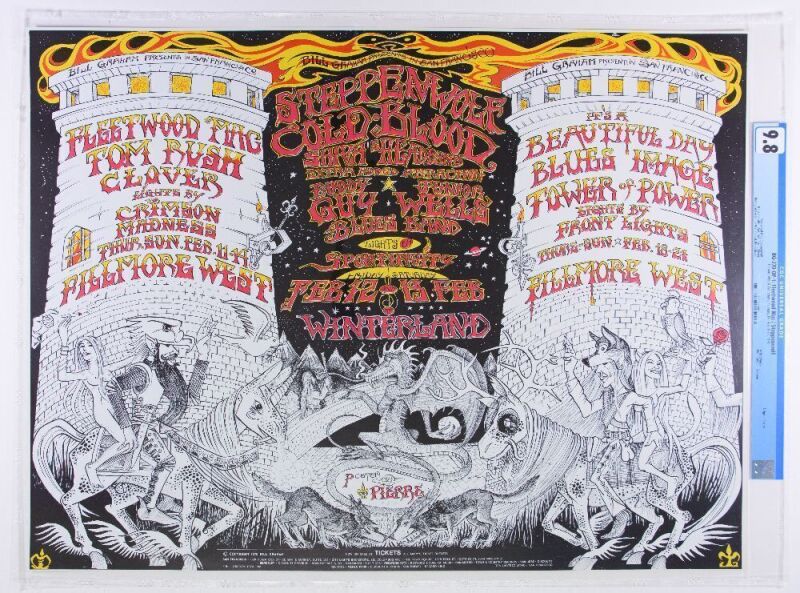 1971 BG-270 Fleetwood Mac Steppenwolf Winterland & Fillmore West Poster CGC 9.8