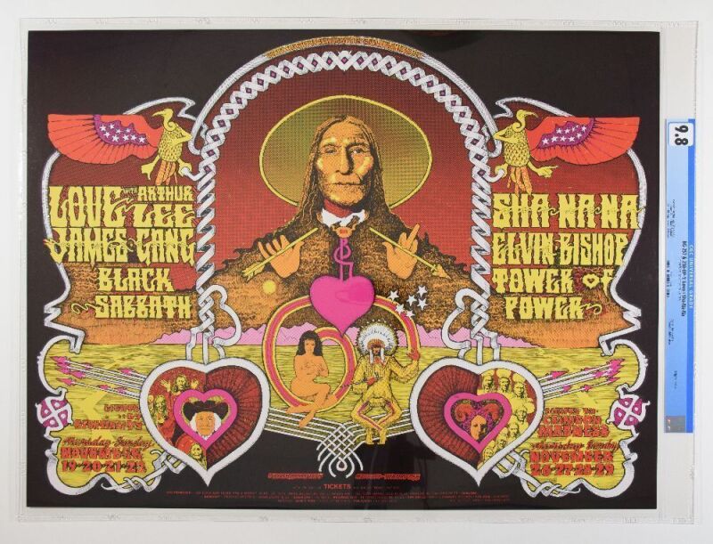 1970 BG-257 Black Sabbath Love James Gang Fillmore West Poster CGC 9.8