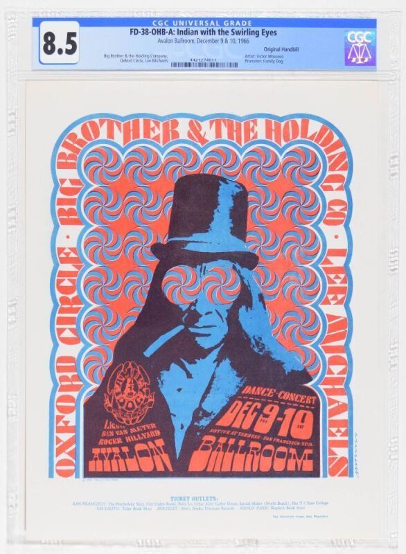 1966 FD-38 Big Brother Janis Joplin Oxford Circle Avalon Ballroom Handbill CGC 8.5