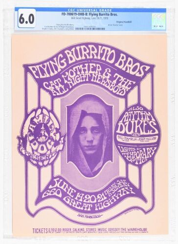 1970 FD-700619 Flying Burrito Brothers Cat Mother 660 Great Highway Handbill CGC 6.0