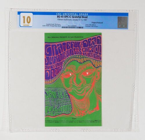 1967 BG-45 Grateful Dead The Doors Fillmore Auditorium Postcard CGC 10