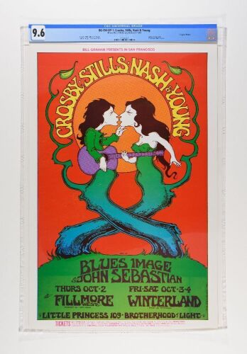 1969 BG-194 Crosby Stills Nash & Young Fillmore West & Winterland Poster CGC 9.6