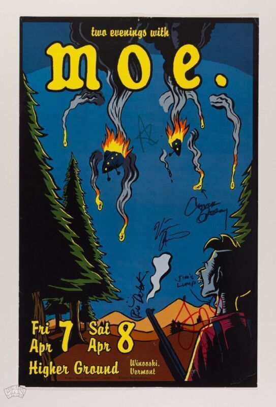 2000 Moe Higher Ground Winooski Vermont Band Signed Poster Excellent 79