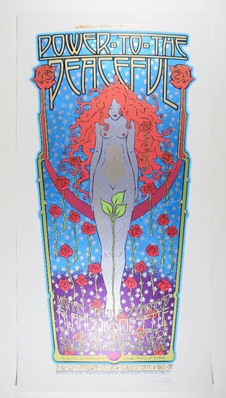 2009 Chuck Sperry Michael Franti & Spearhead Alanis Morissette Golden Gate Park LE Signed Sperry Poster Near Mint 87