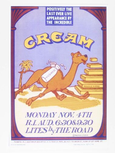 1968 AOR-4.226 Cream Rhode Island Auditorium RP2 Poster Mint 91