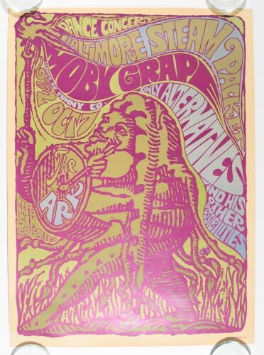 1967 Moby Grape Baltimore Steam Packet The Ark Poster Extra Fine 67