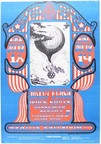 1966 FD-35 Daily Flash Quicksilver Country Joe Avalon Ballroom Poster Excellent 75