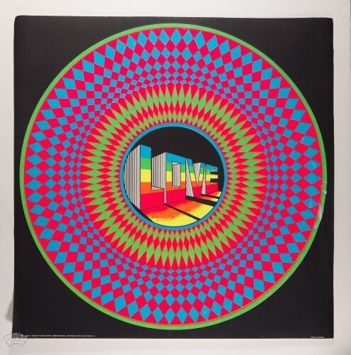 1969 Love Circle Insight Unlimited Inspiration Blacklight Headshop Poster Extra Fine 63