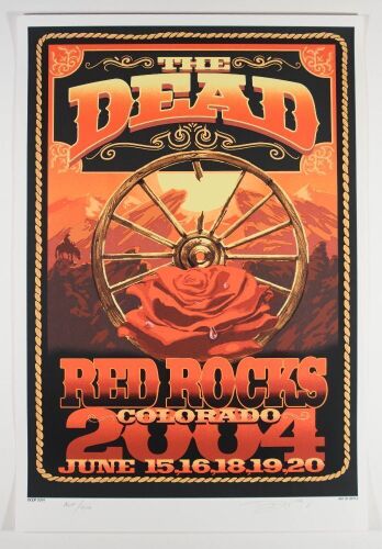 2004 The Dead Red Rocks Amphitheatre LE Signed Biffle Poster Near Mint 87