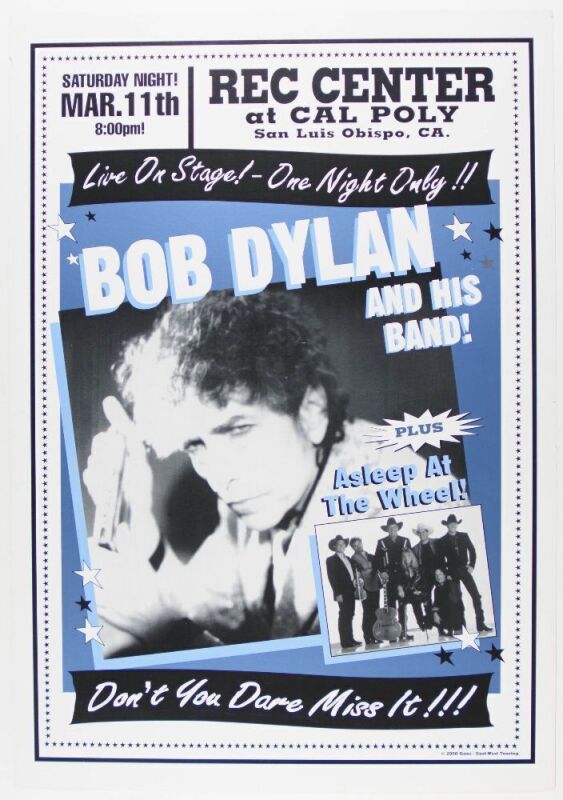 2000 Bob Dylan The Rec Center Cal Poly San Luis Obispo Excellent 73