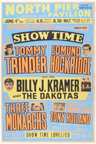 1965 Tommy Trinder The North Pier Pavilion Blackpool England Poster Extra Fine 69