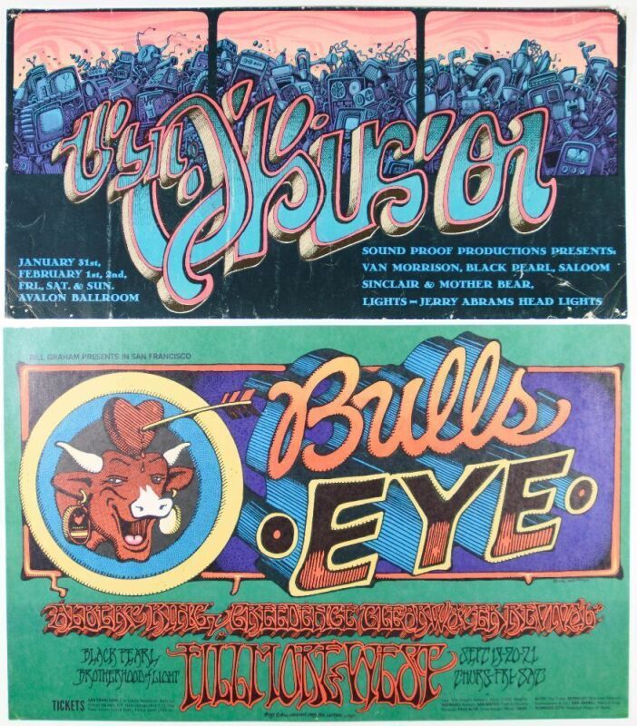 Lot of 2 Rick Griffin AOR-2.23 Van Morrison Avalon Ballroom & BG-137 CCR Albert King Fillmore West Original Posters