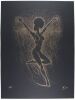 2018 John Seabury Classic Pointillism Figure Gold Ink On Black Paper LE Signed Seabury Poster Mint 93