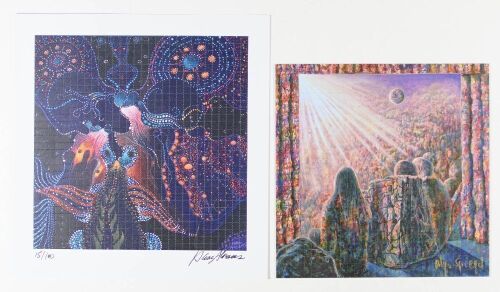 Lot of 2 Signed Olga Spiegel & Signed Isaac Abrams Blotter Art