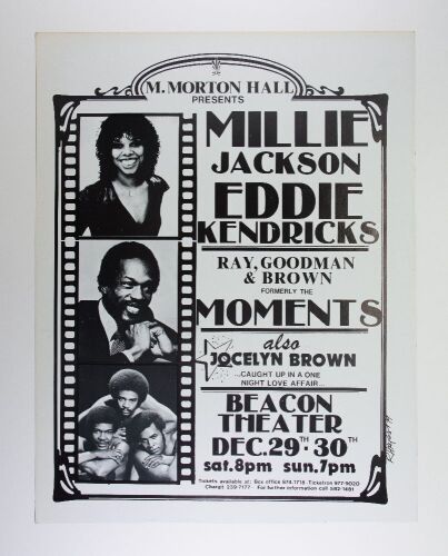 1979 Millie Jackson Eddie Kendricks Beacon Theater Poster Excellent 79