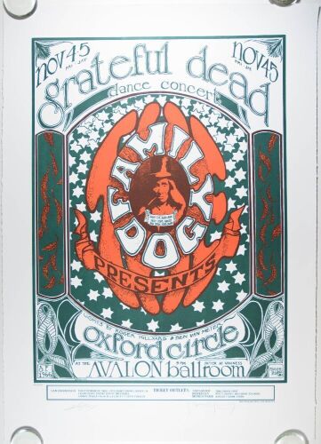 2005 FD-33 Grateful Dead Oxford Circle Avalon Ballroom Large Rhino LE Artist Proof Signed Kelley & Mouse Poster Mint 91