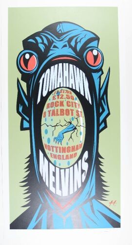 2003 Justin Hampton Tomahawk Melvins Rock City Nottingham England AP Signed Hampton Poster Near Mint 85